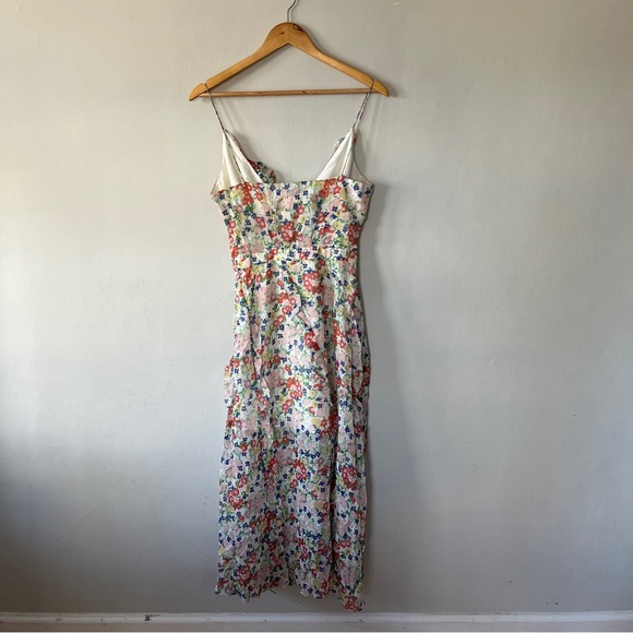 Saloni Ayla-B Floral 100% Silk Dress Floral Midi Ruffle Size 4 NWOT - Picture 7 of 8